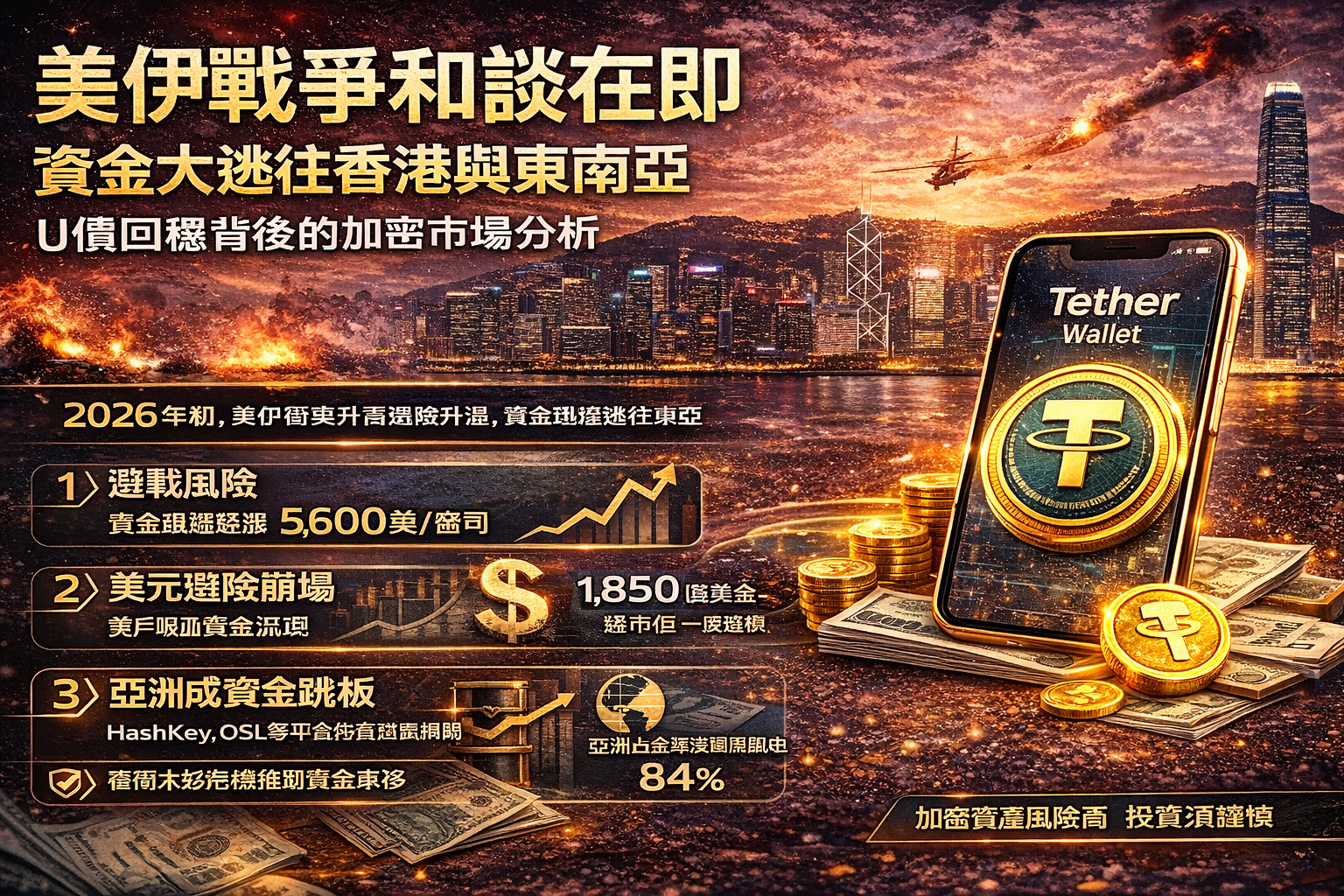 美伊戰爭和談在即：資金大逃往香港與東南亞，U價回穩背後的加密市場分析.png
